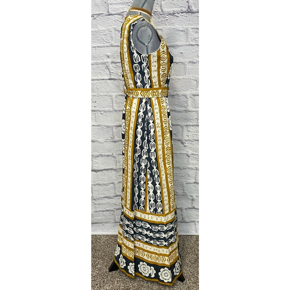 Awesome Vintage 70's Alex Coleman Hawaiian Tiki Boho Sheath Maxi Dress - Picture 3 of 10